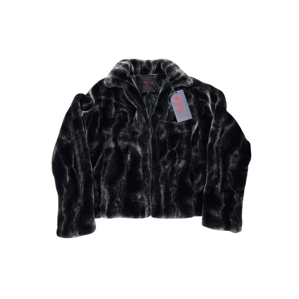 NWT YOKI Outerwear Collection Black Faux Fur Jacket Style JK2931 Size M